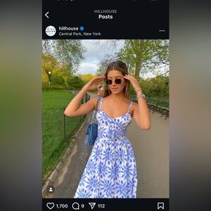 Hill House Juliana Blue and White Spaghetti Strap Sundress